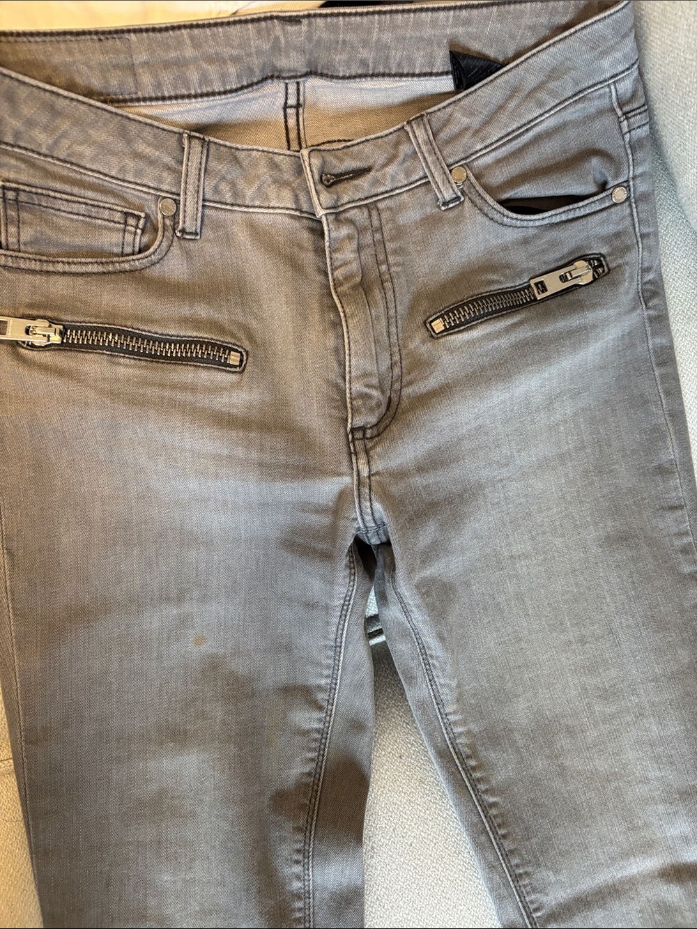 Zadig & Voltaire Gray Skinny Jeans with Zip Details